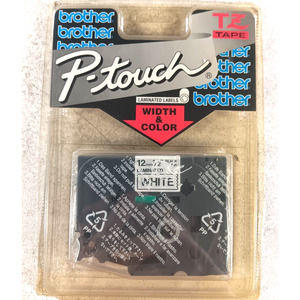 Brother P-Touch TZ-231 12mm 1/2" Black on White Standard Laminated Tape 26 Ft